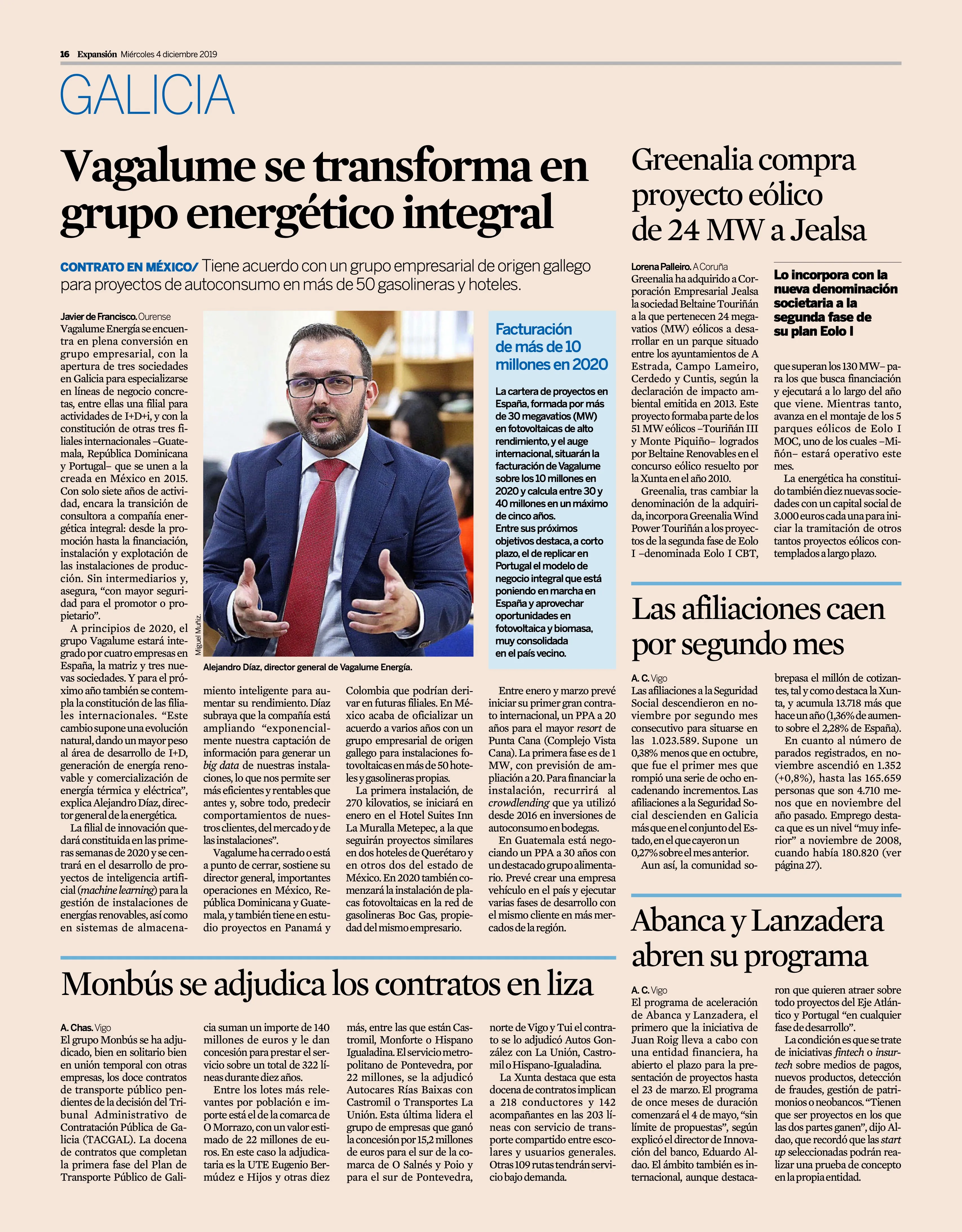 Cover for Vagalume Energía transforms into a comprehensive energy group